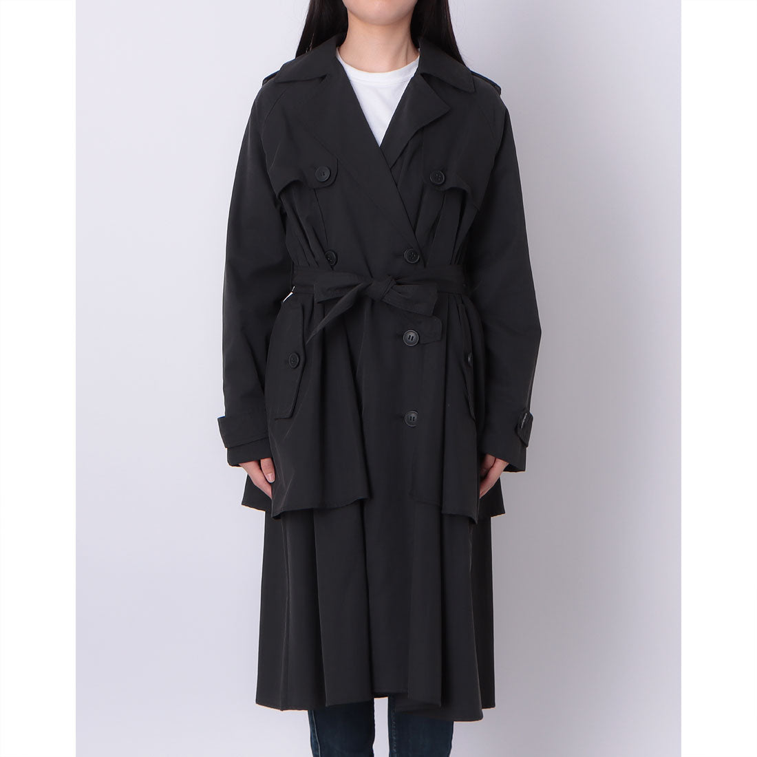 リナシメント RINASCIMENTO レイヤードフレアトレンチCOAT （Nero） Nero