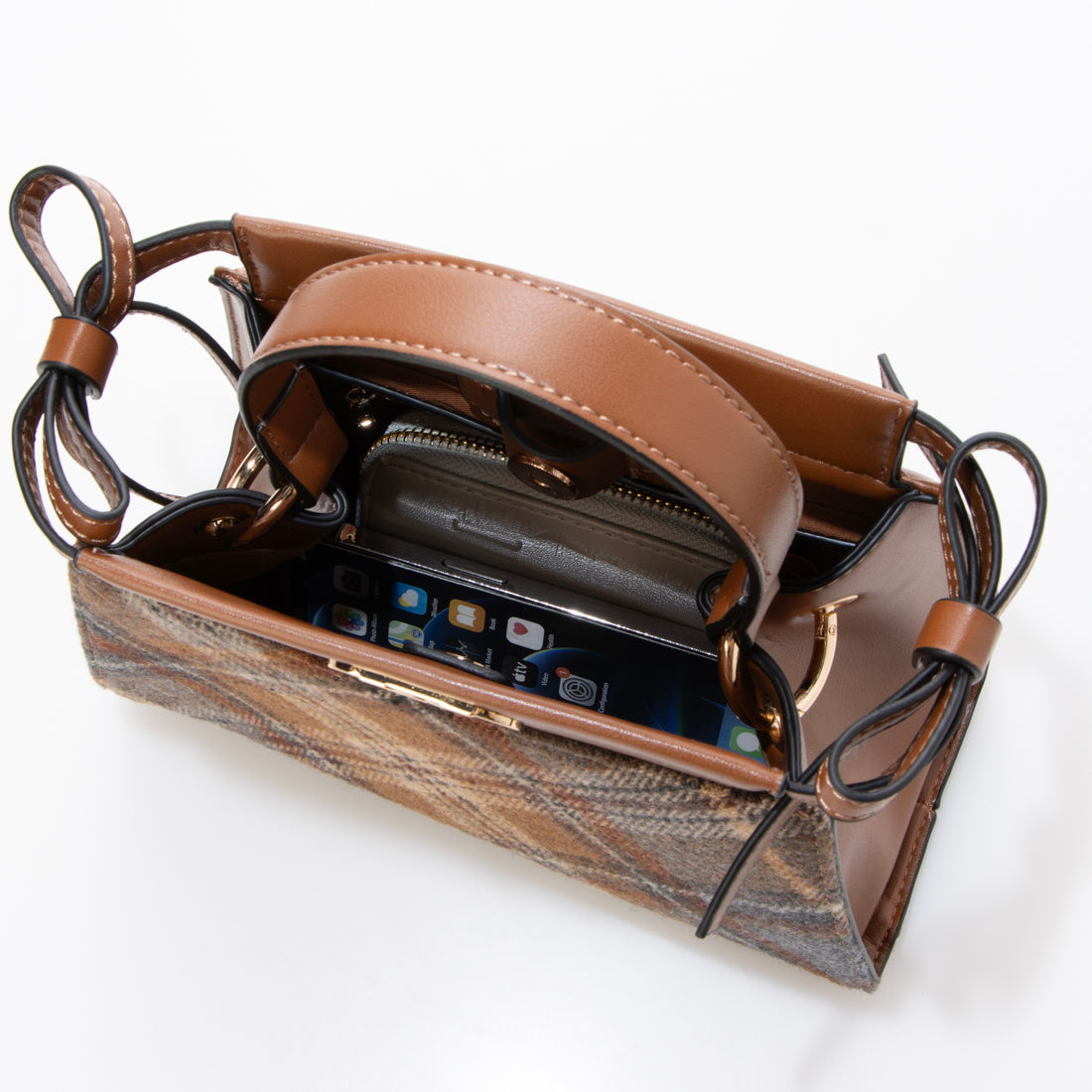 リナシメント RINASCIMENTO チェック柄ハンドBAG （Moro Marrone） Moro Marrone