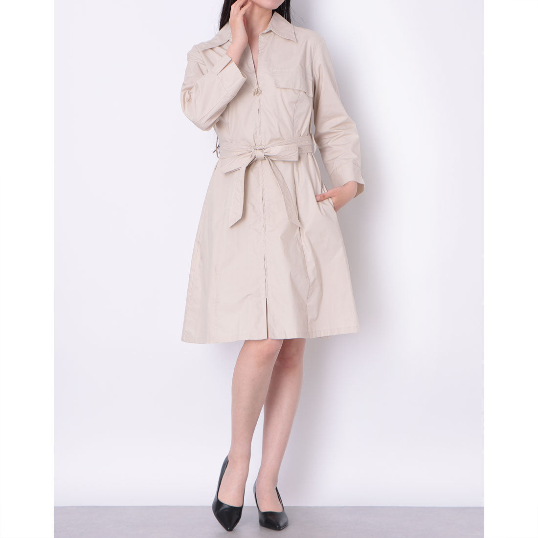 リナシメント RINASCIMENTO スキッパーダブルポケットワンピース （Beige） Beige