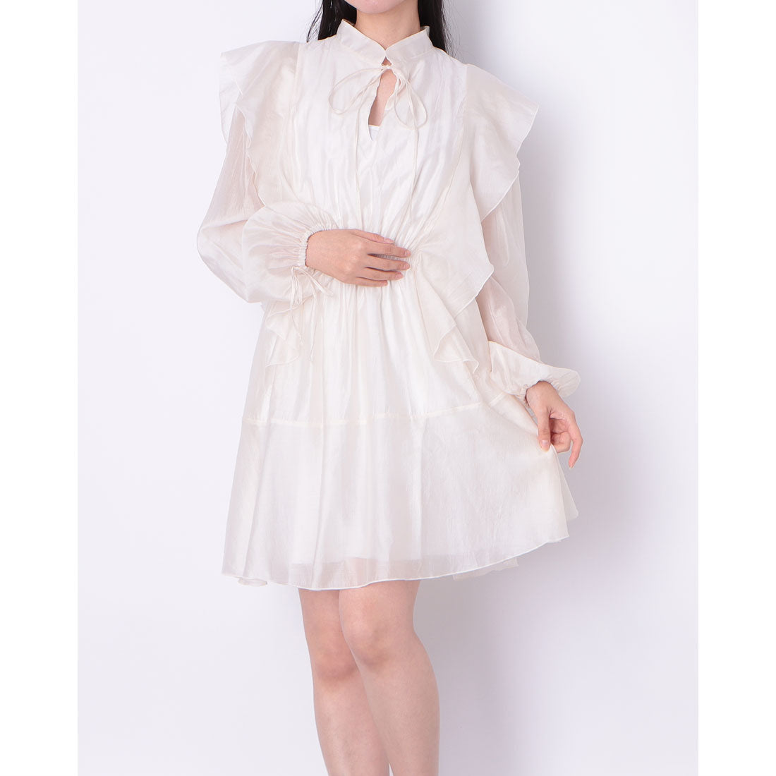 リナシメント RINASCIMENTO ラッフルフリルシャーリングフレアワンピース （Panna Bianco） Panna Bianco