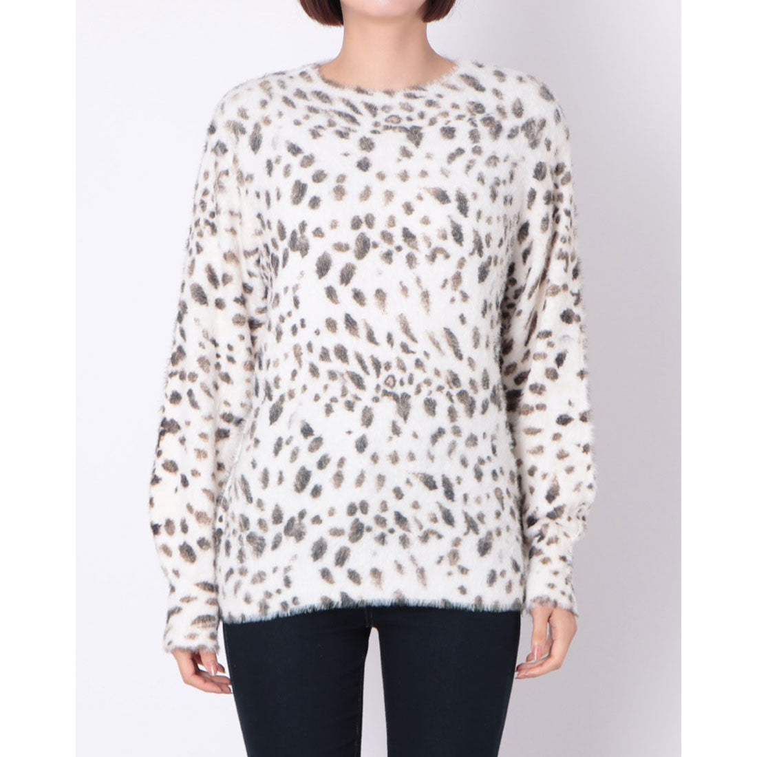 リナシメント RINASCIMENTO シャギーアニマルニットTOPS （var.Bianco Panna） var.Bianco Panna