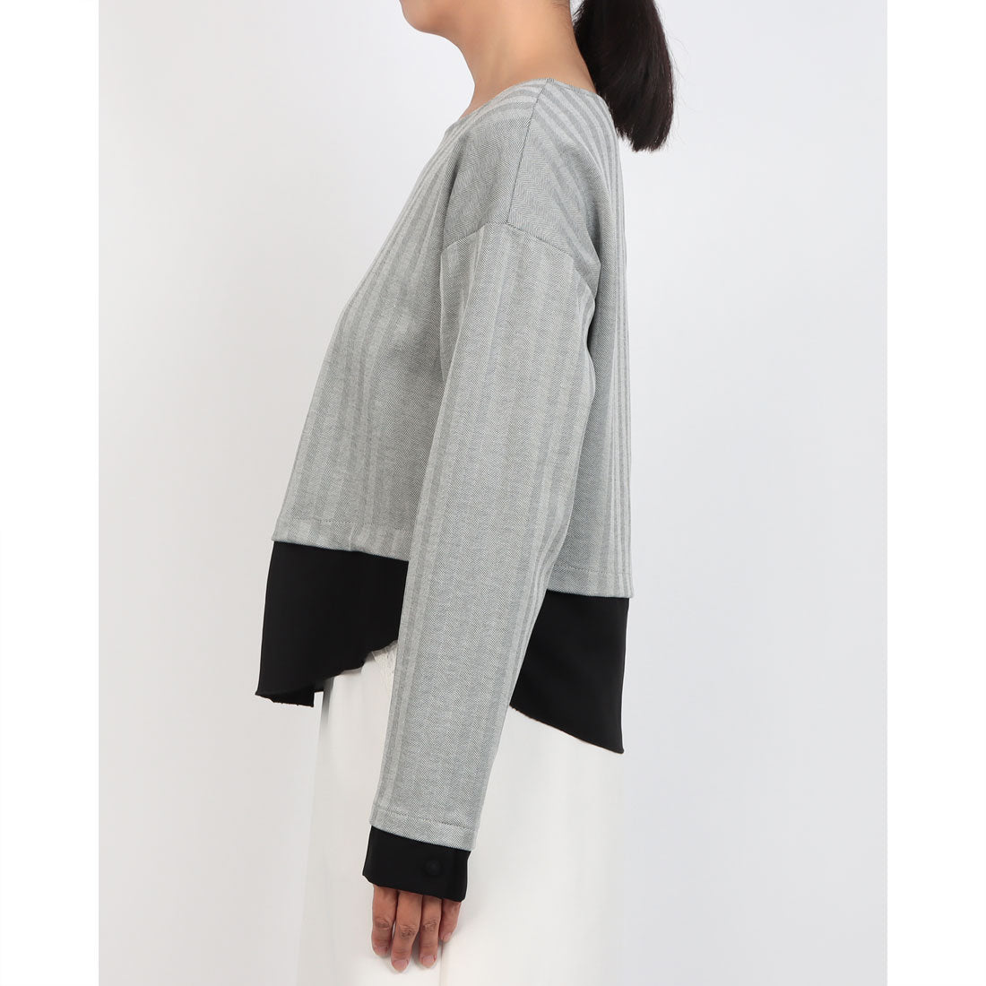 リナシメント RINASCIMENTO シャツレイヤードヘリンボーンTOPS （Grigio） Grigio