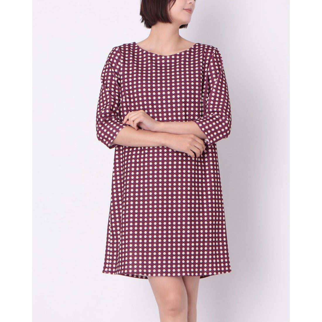 リナシメント RINASCIMENTO ドットAラインワンピース （var.Rosso Bordeaux） var.Rosso Bordeaux