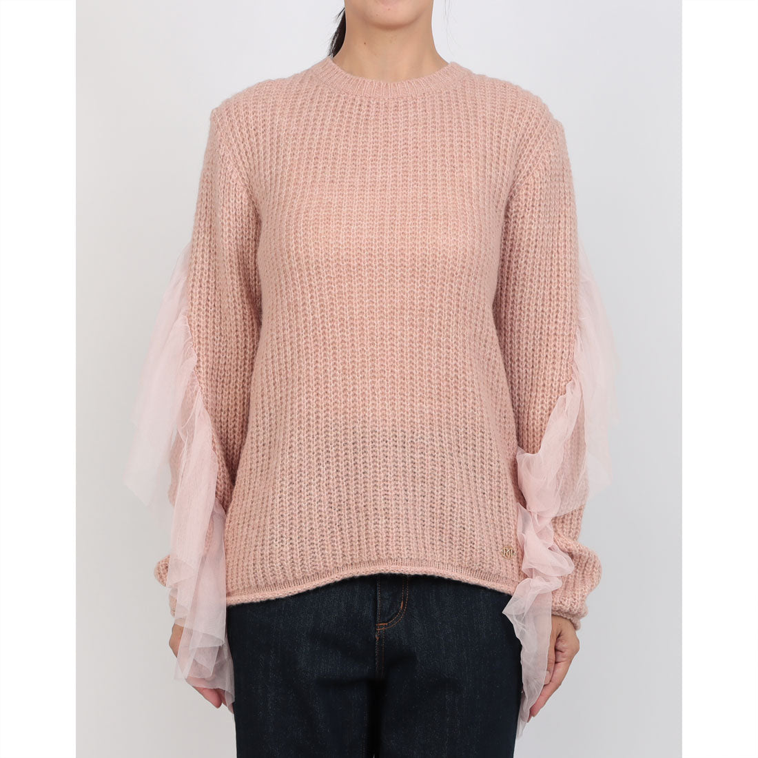 リナシメント RINASCIMENTO チュールフリルスリーブニットTOPS （Rosa Chiaro） Rosa Chiaro