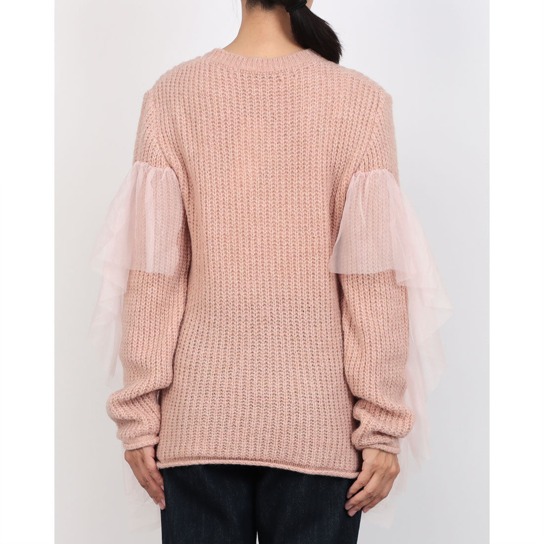 リナシメント RINASCIMENTO チュールフリルスリーブニットTOPS （Rosa Chiaro） Rosa Chiaro