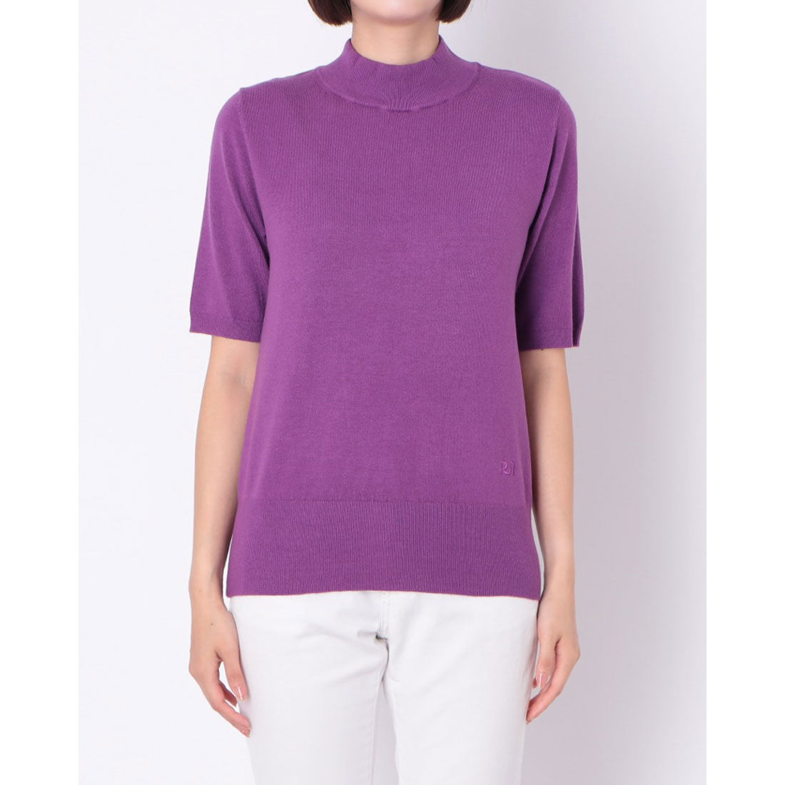 リナシメント RINASCIMENTO 半袖ハイネックニットTOPS （Melanzana Viola） Melanzana Viola