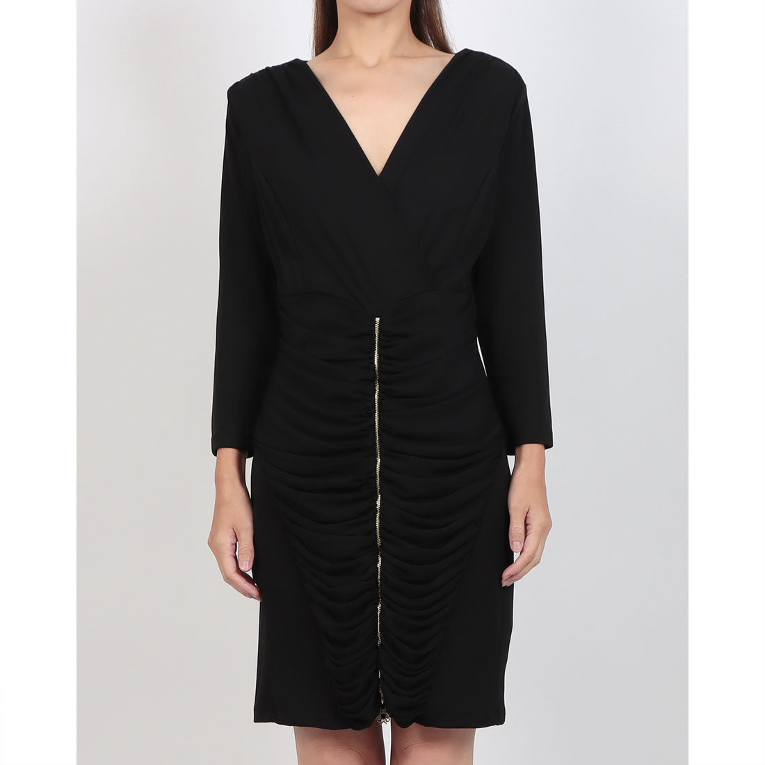 Rinascimento Cache-Coeur ZIP Shirring Dress