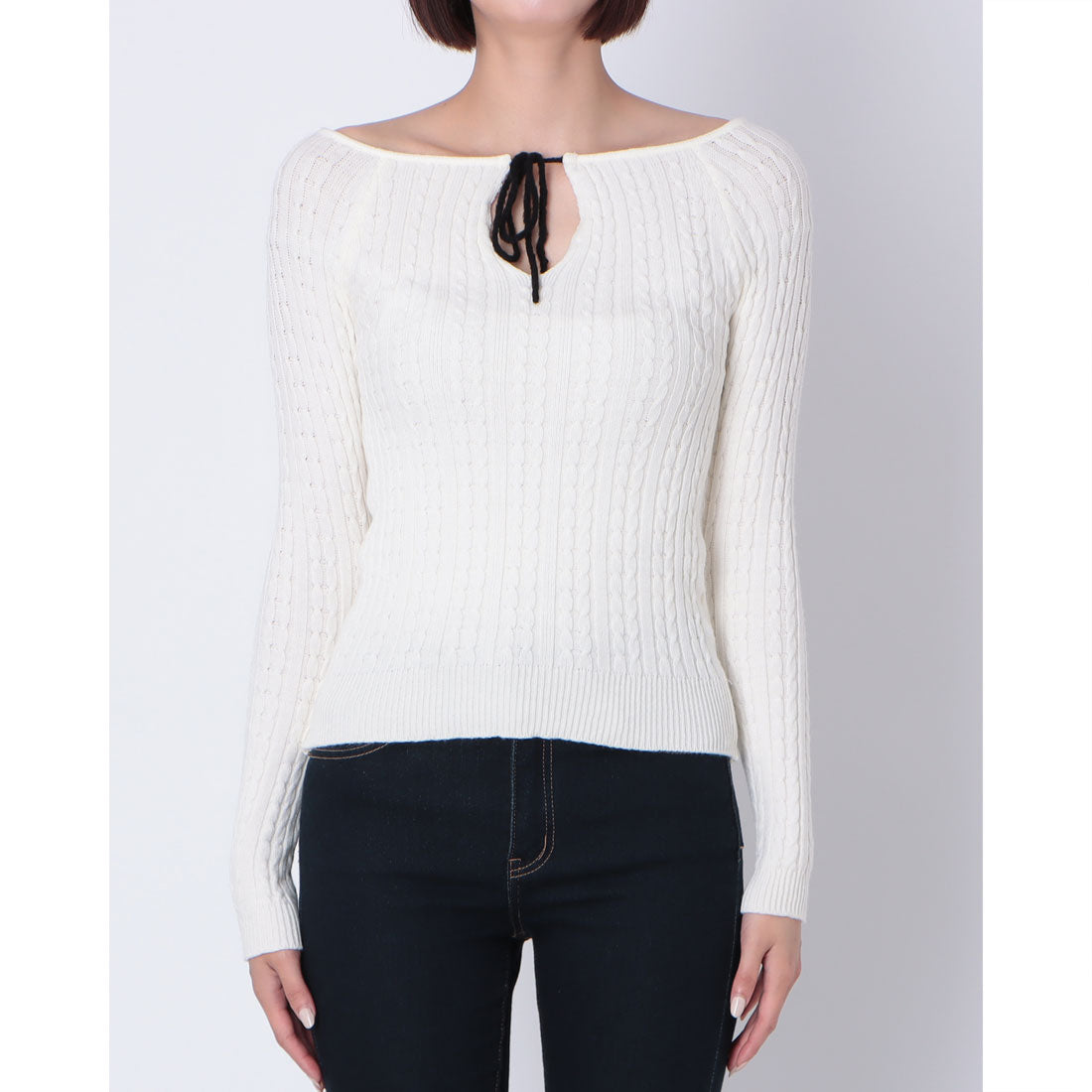 ニット RINASCIMENTO Rinascimento Bicolor Border Switching Knit Top