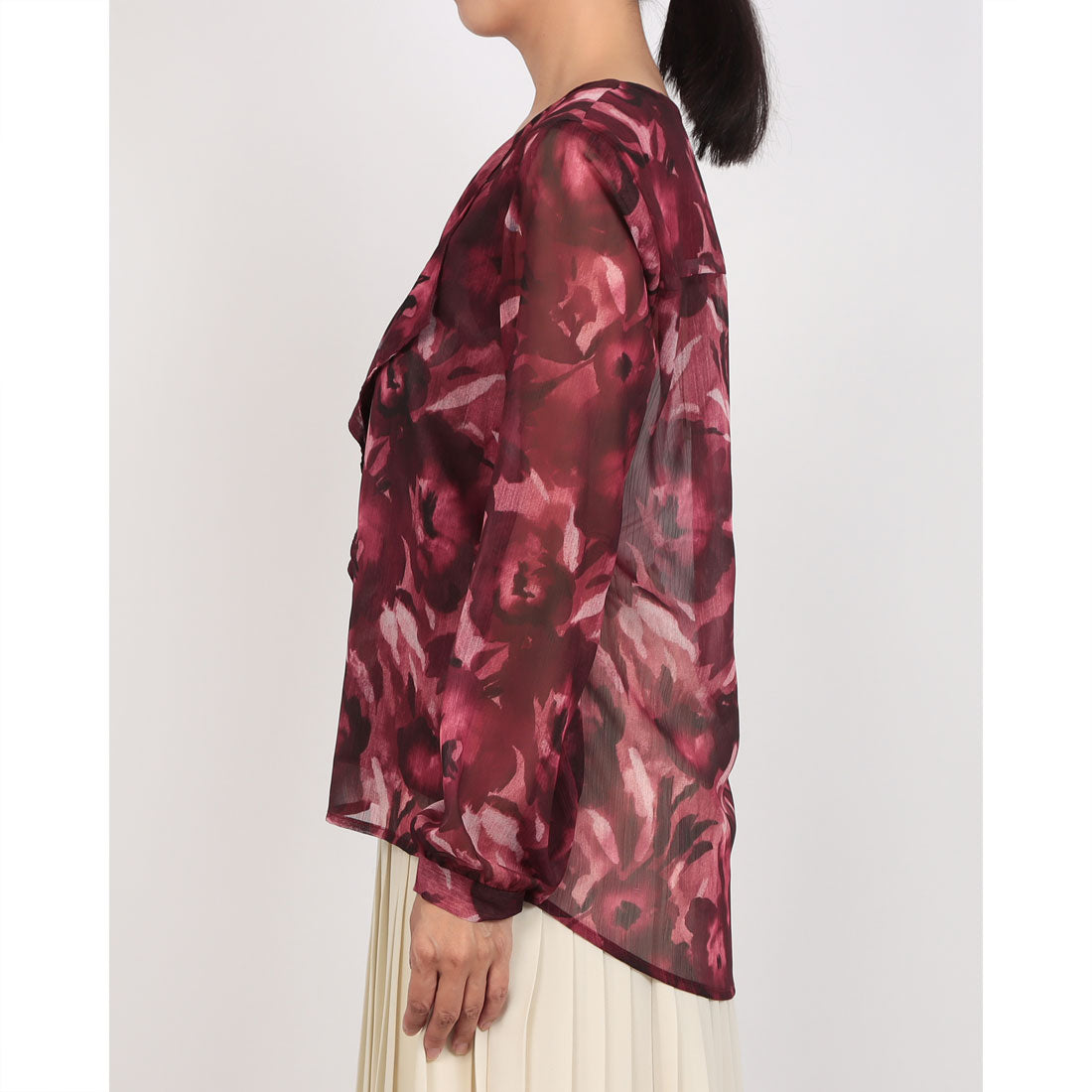 リナシメント RINASCIMENTO フラワーシフォンBL （Bordeaux Rosso） Bordeaux Rosso