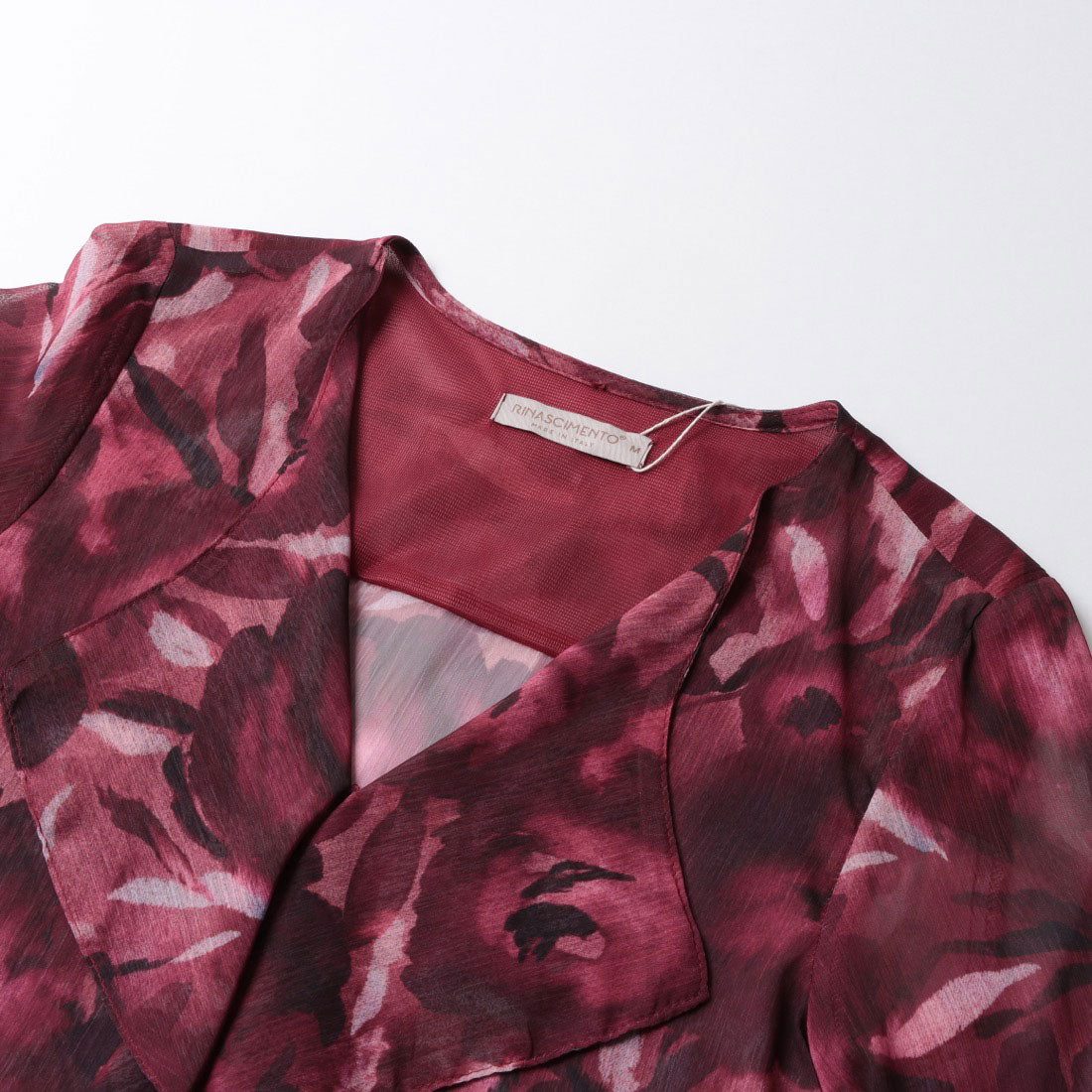 リナシメント RINASCIMENTO フラワーシフォンブラウス （Bordeaux Rosso） Bordeaux Rosso