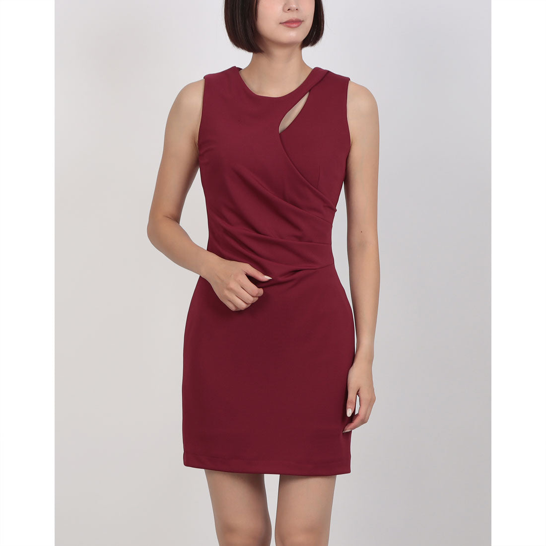リナシメント RINASCIMENTO サイドタックギャザータイトワンピース （Bordeaux Rosso） Bordeaux Rosso
