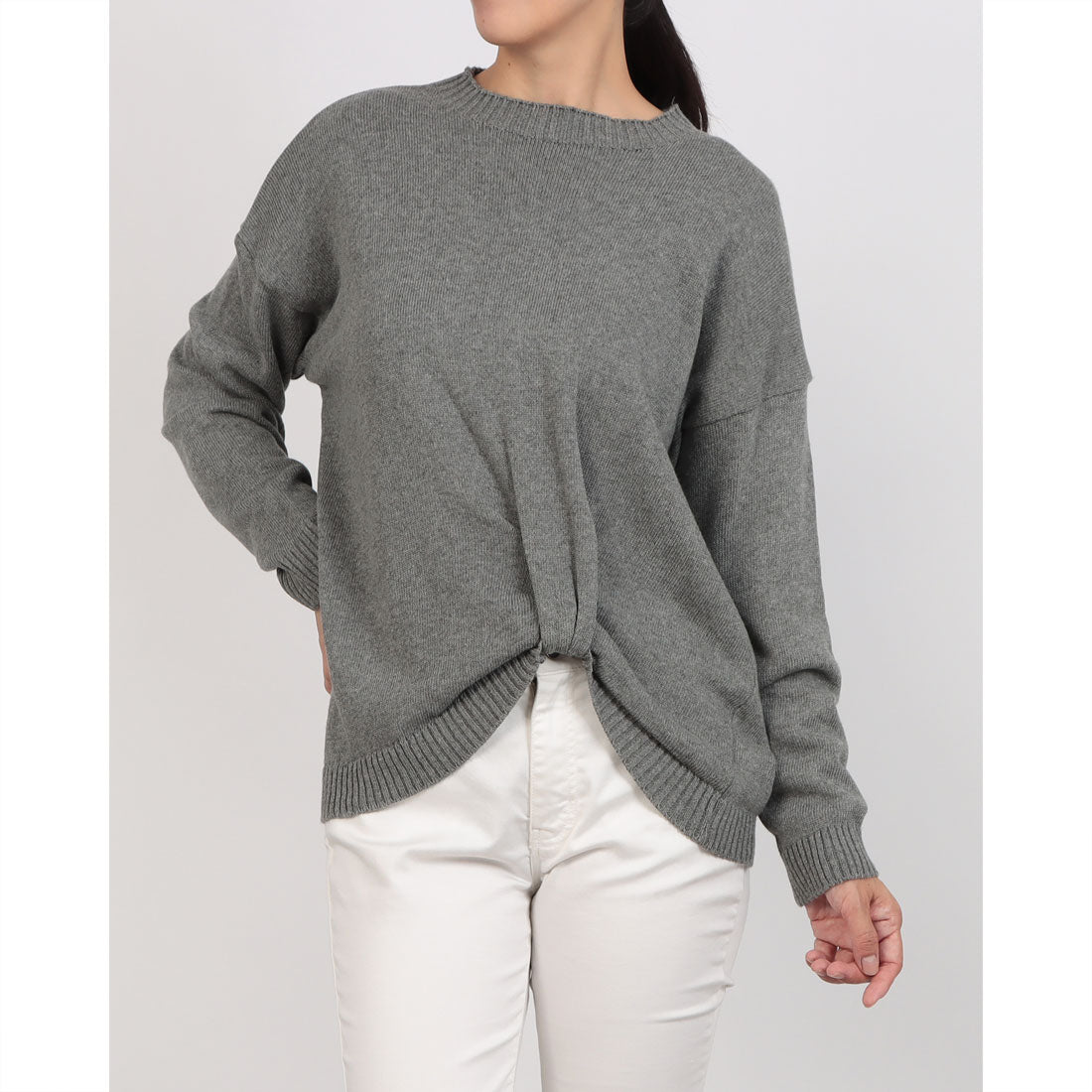 リナシメント RINASCIMENTO 裾タックギャザーデザインニットTOPS （Grigio Melange） Grigio Melange