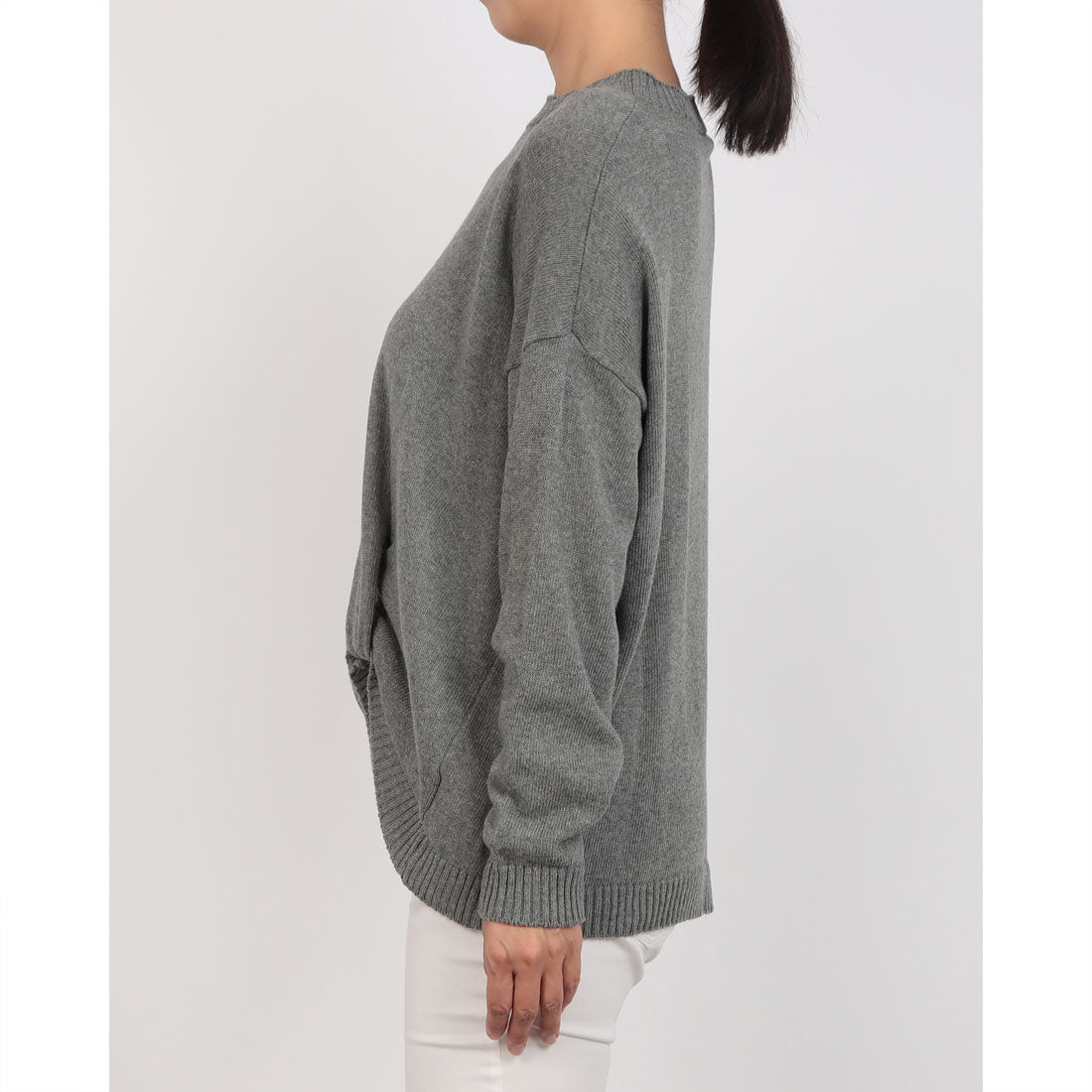 リナシメント RINASCIMENTO 裾タックギャザーデザインニットTOPS （Grigio Melange） Grigio Melange