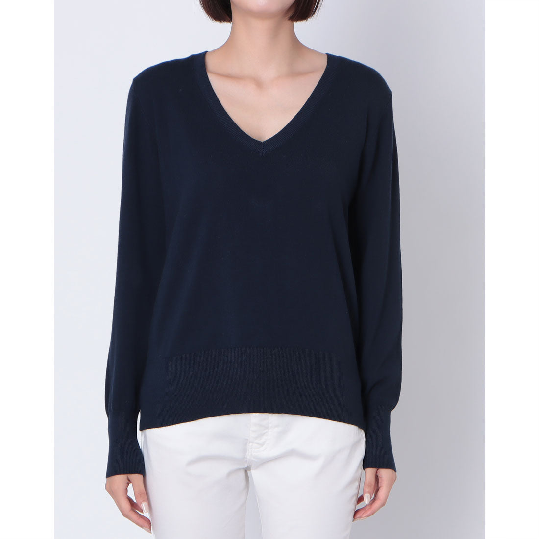 リナシメント RINASCIMENTO プランジングネックニットTOPS （Blu Navy） Blu Navy