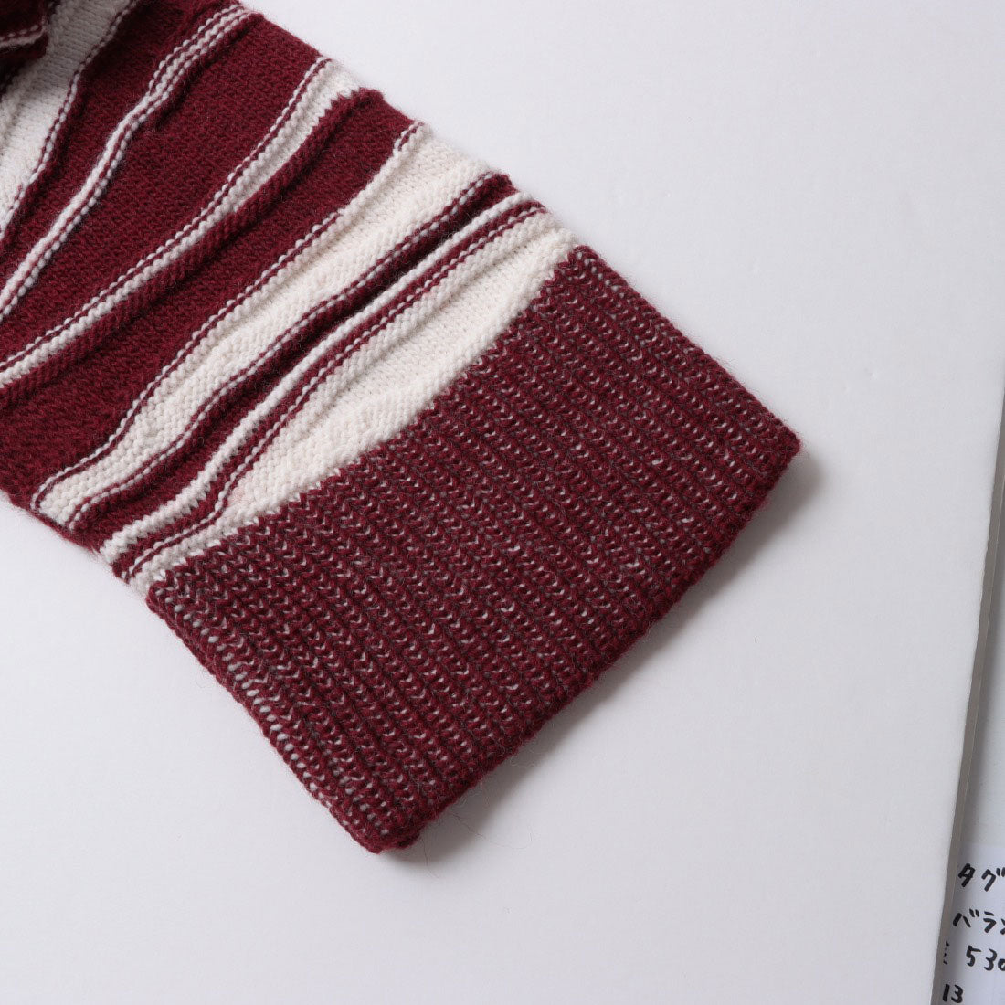 リナシメント RINASCIMENTO ランダムボーダーニットガウンCOAT （var.Rosso Bordeaux） var.Rosso Bordeaux
