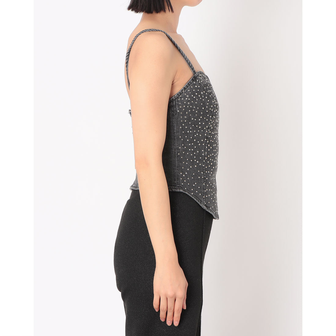リナシメント RINASCIMENTO ビジューデニムキャミTOPS （Grigio） Grigio