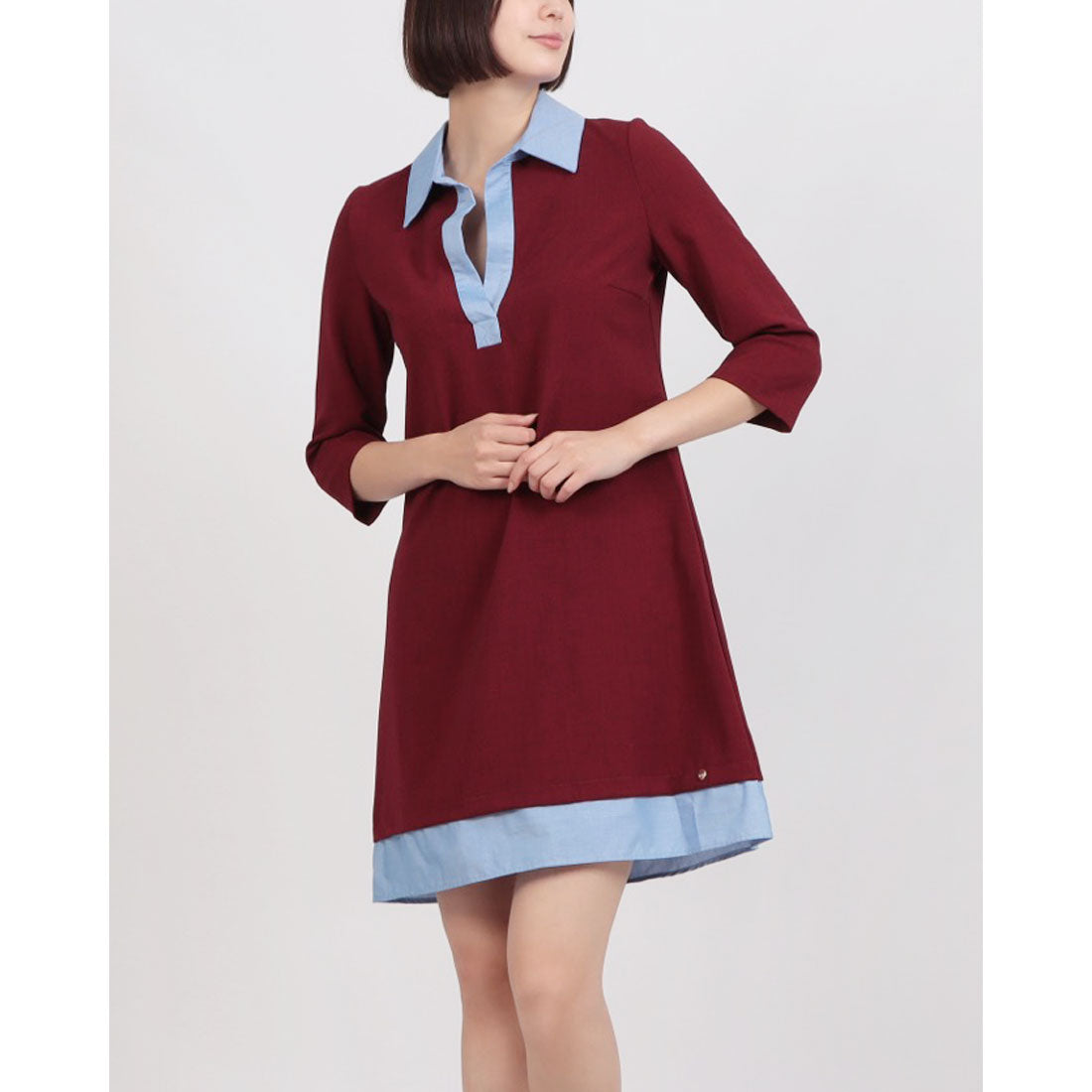 リナシメント RINASCIMENTO バイカラーシャツスイッチOP （Bordeaux Rosso） Bordeaux Rosso