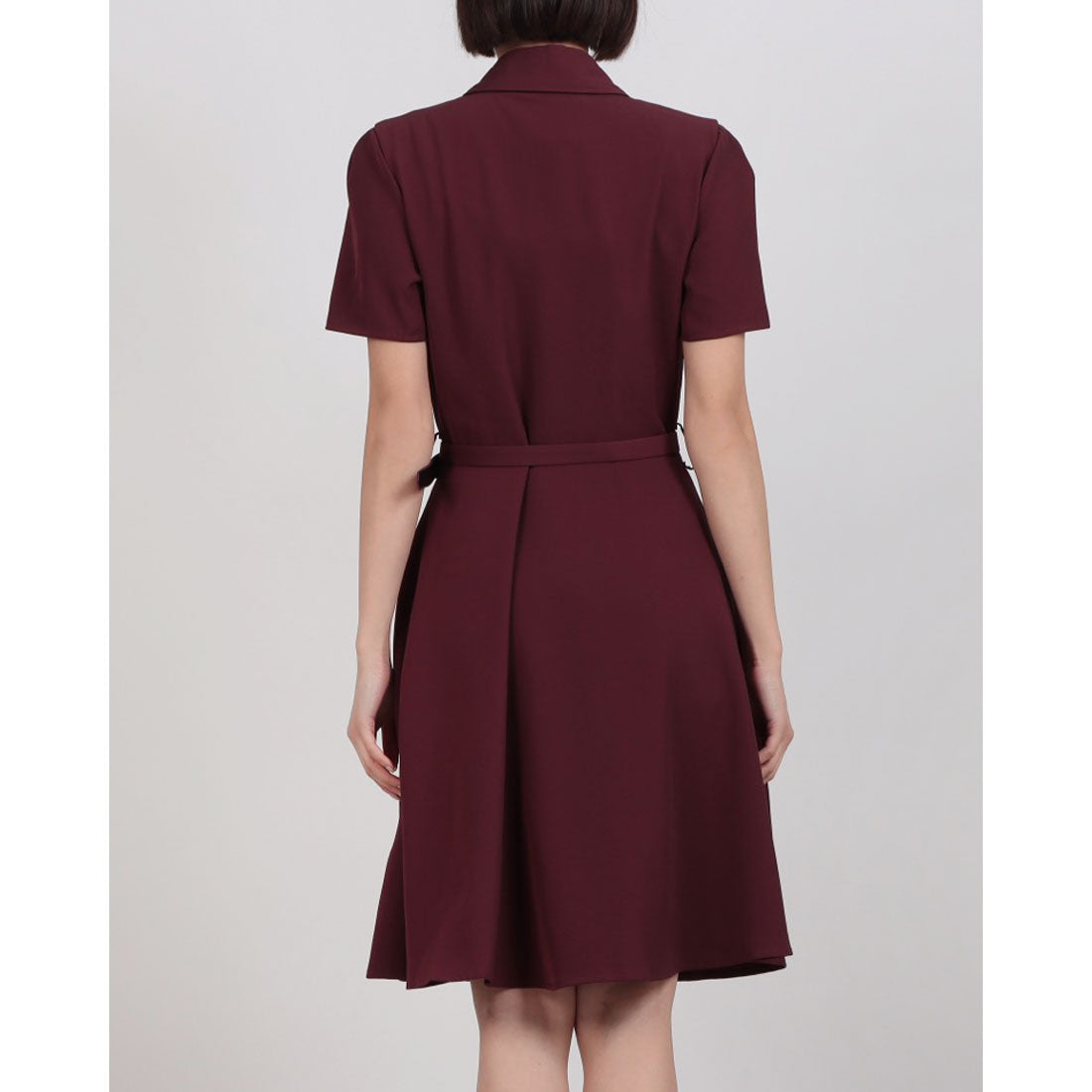リナシメント RINASCIMENTO ベルテッド襟付きジップフレアOP （Bordeaux Rosso） Bordeaux Rosso