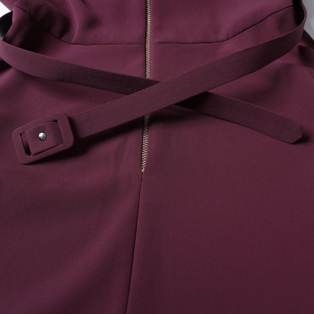 リナシメント RINASCIMENTO ベルテッド襟付きジップフレアワンピース （Bordeaux Rosso） Bordeaux Rosso