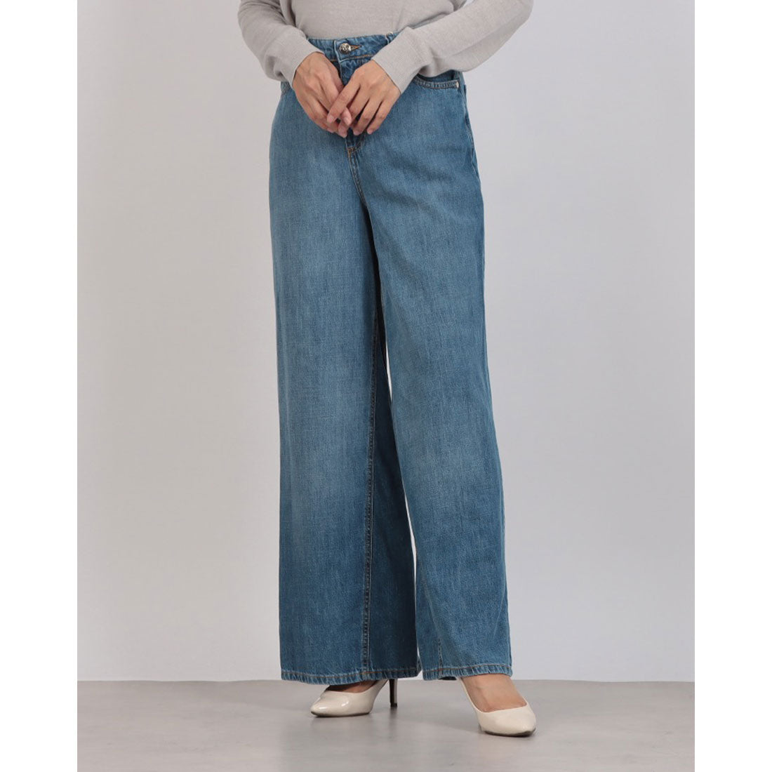 リナシメント RINASCIMENTO ワイドレッグデニムPT （Azzurro） Azzurro