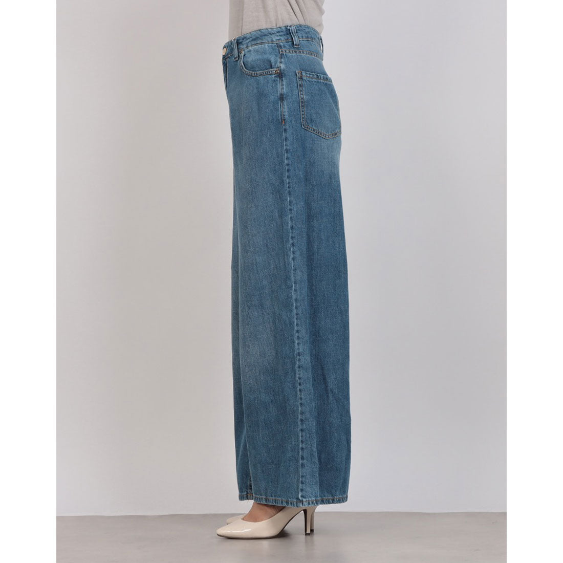 リナシメント RINASCIMENTO ワイドレッグデニムPT （Azzurro） Azzurro