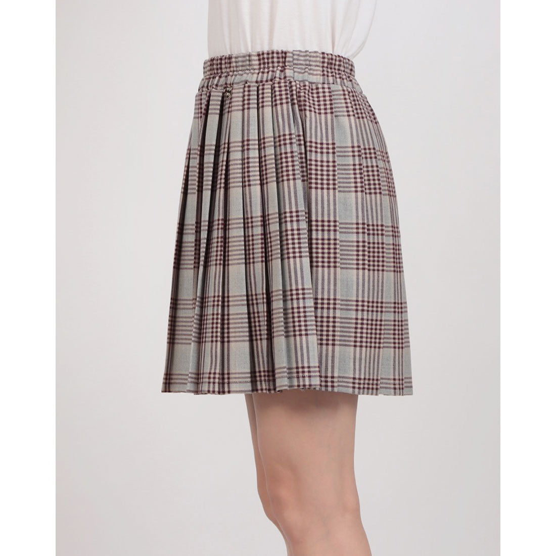 リナシメント RINASCIMENTO チェックプリーツSK （var.Rosso Bordeaux） var.Rosso Bordeaux