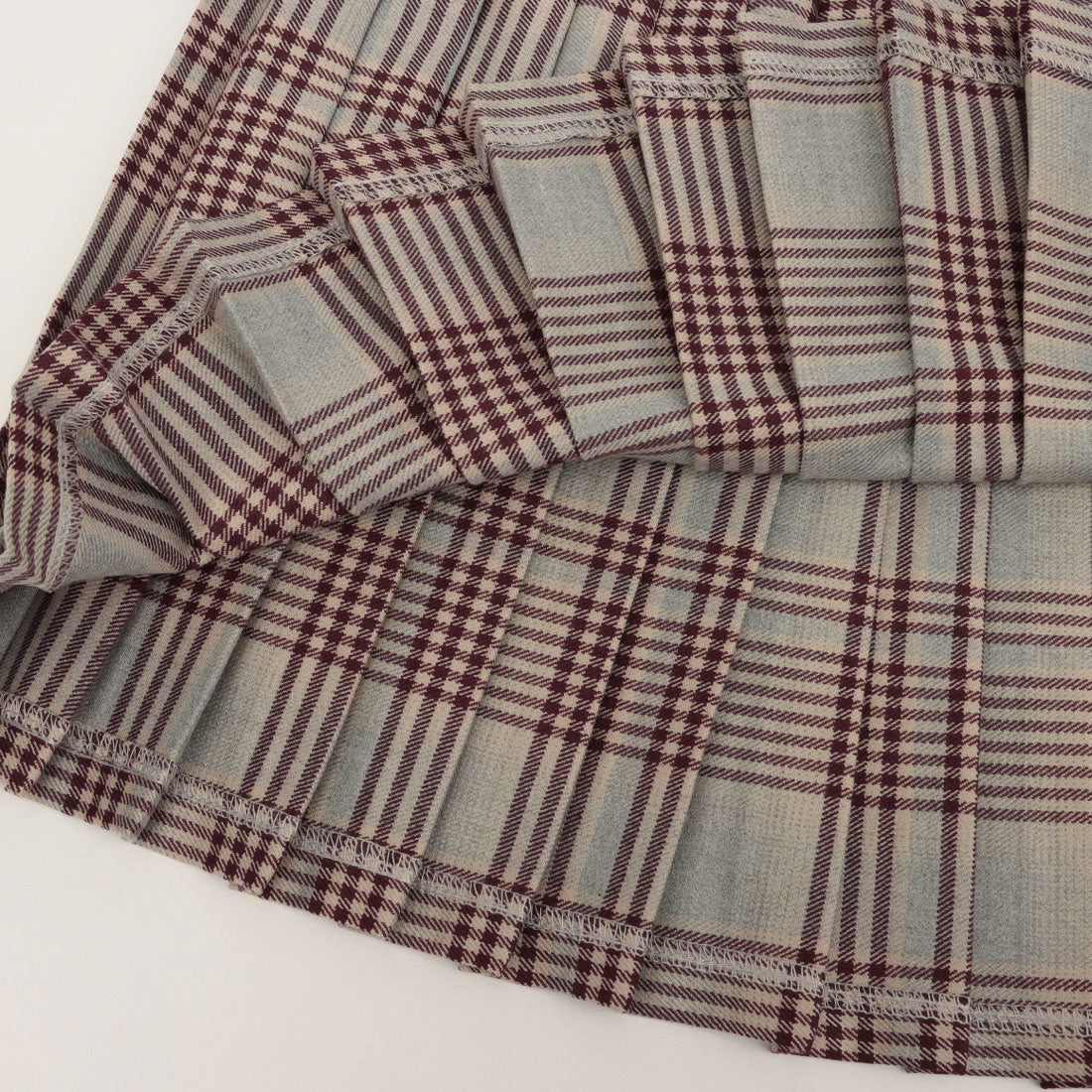 リナシメント RINASCIMENTO チェックプリーツスカート （var.Rosso Bordeaux） var.Rosso Bordeaux