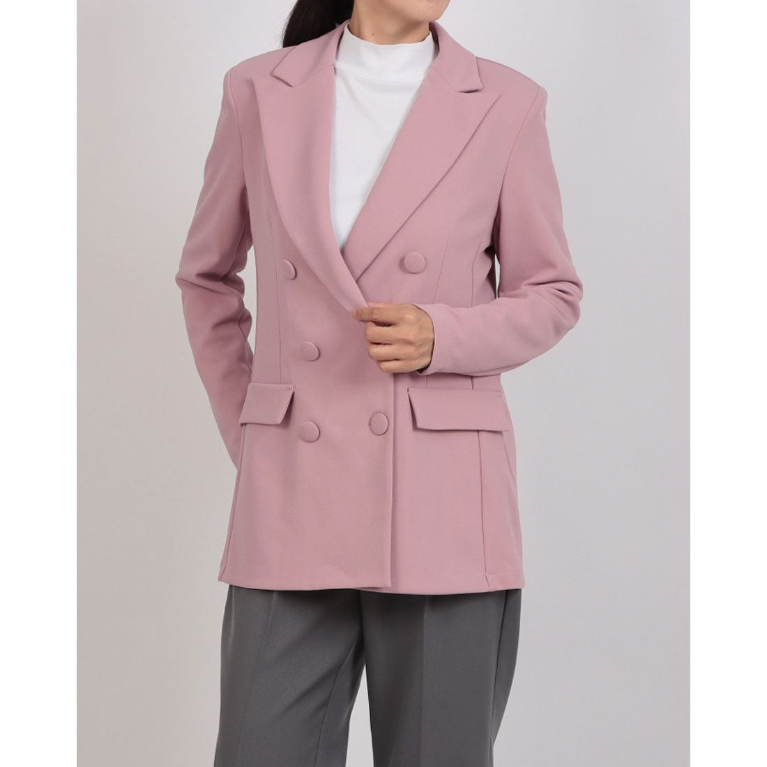 リナシメント RINASCIMENTO ダブルテーラードジャケット （Rosa Malva） Rosa Malva