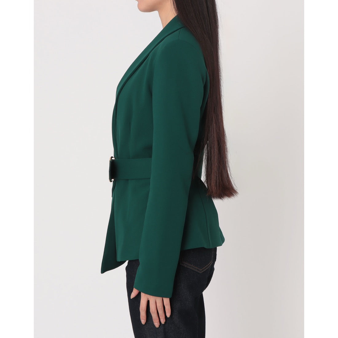リナシメント RINASCIMENTO Cバックルベルトショールカラージャケット （Verde） Verde