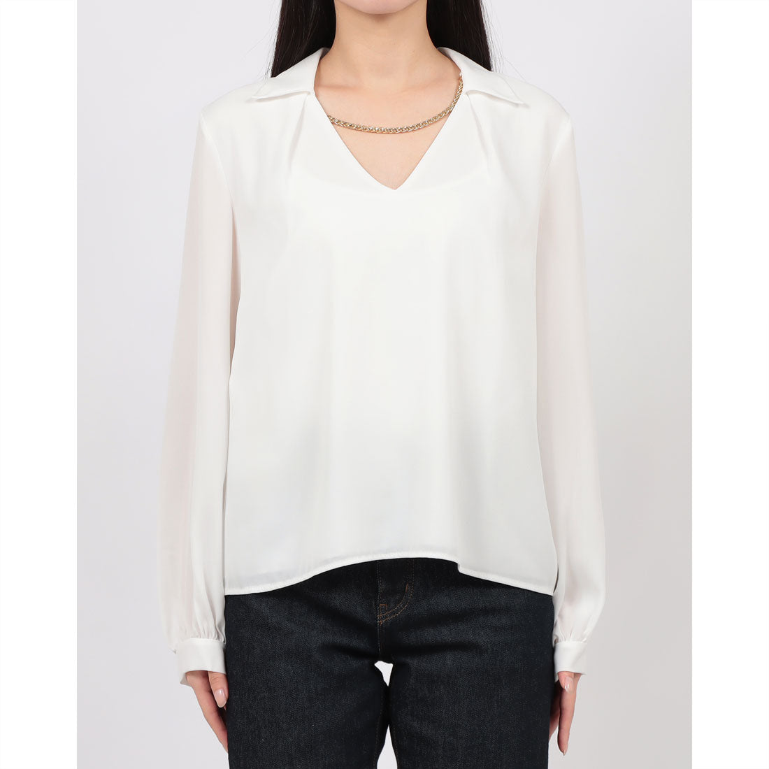 リナシメント RINASCIMENTO チェーンネックシフォンBL （Panna Bianco） Panna Bianco
