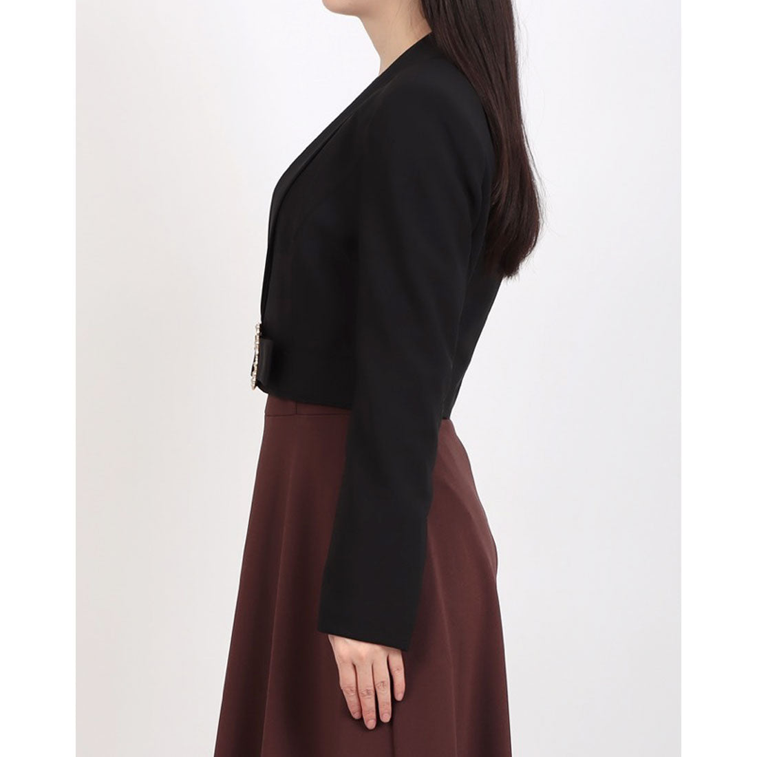 リナシメント RINASCIMENTO ショールカラービジューバックルショートJK （Nero） Nero