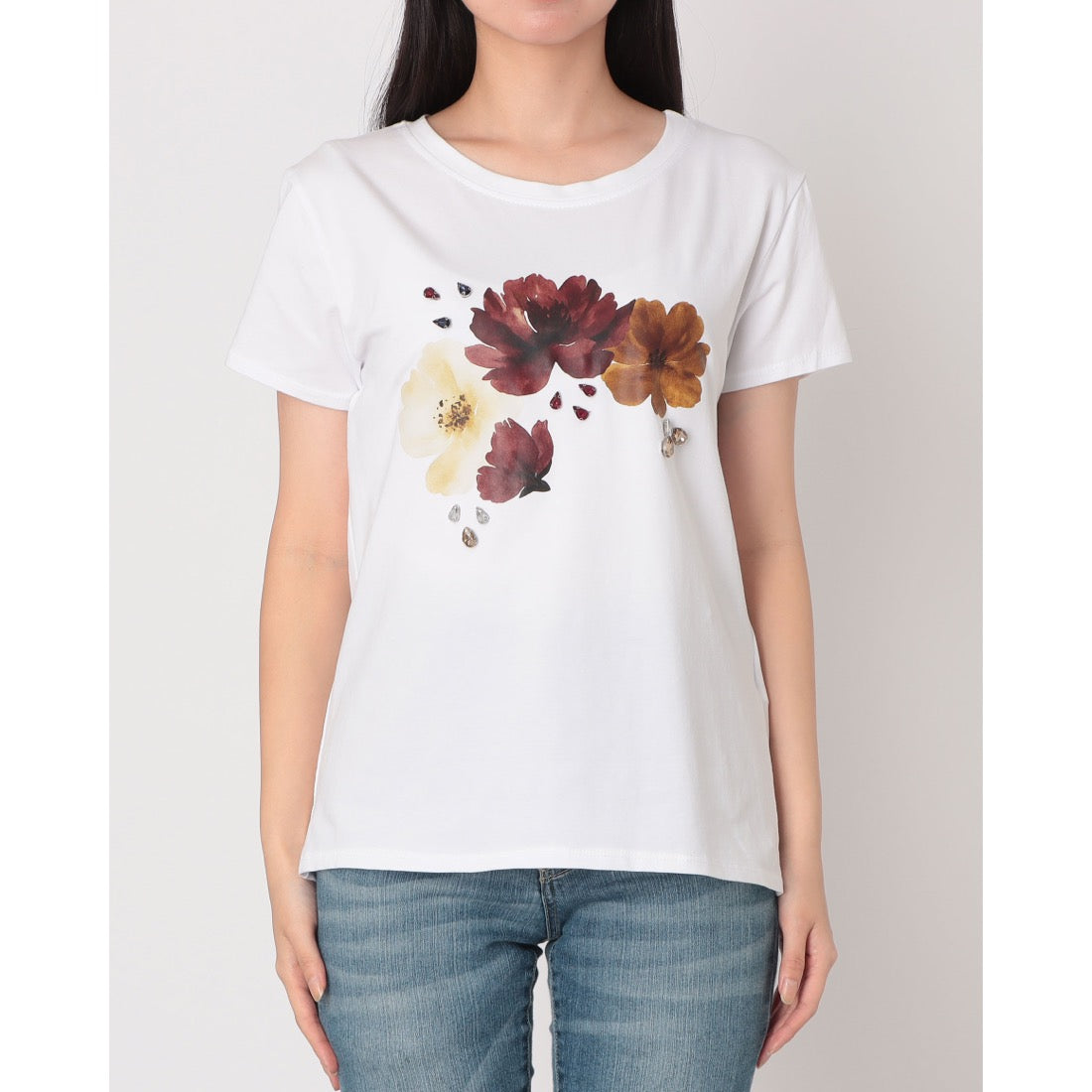 リナシメント RINASCIMENTO フラワープリントTシャツ （Bianco） Bianco