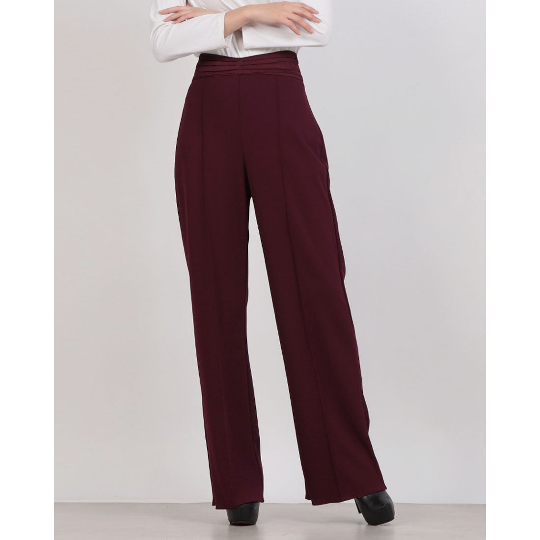 リナシメント RINASCIMENTO ウエストサテンパンツ （Bordeaux Rosso） Bordeaux Rosso