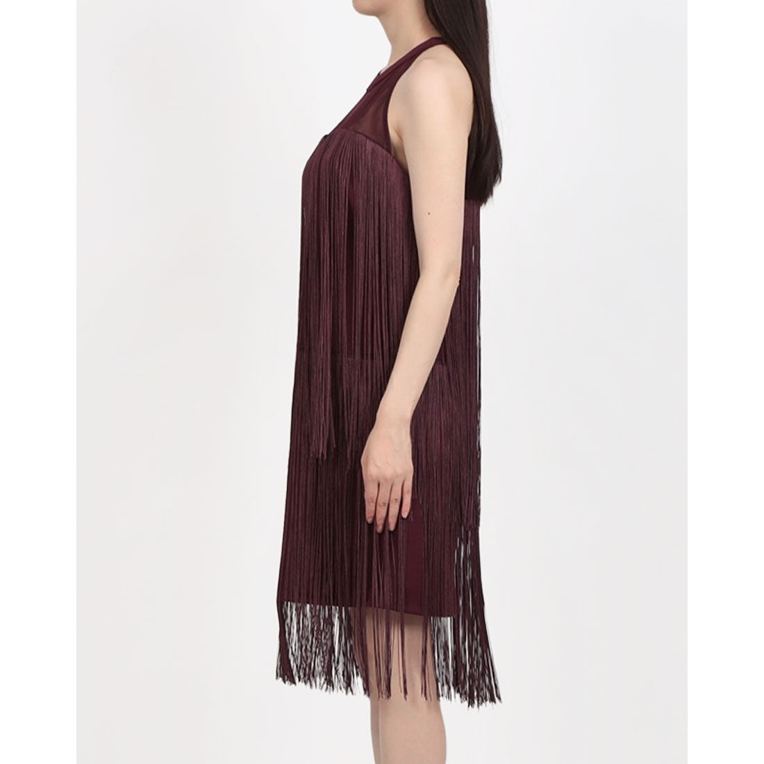 リナシメント RINASCIMENTO パワーネット切替フリンジワンピース （Bordeaux Rosso） Bordeaux Rosso