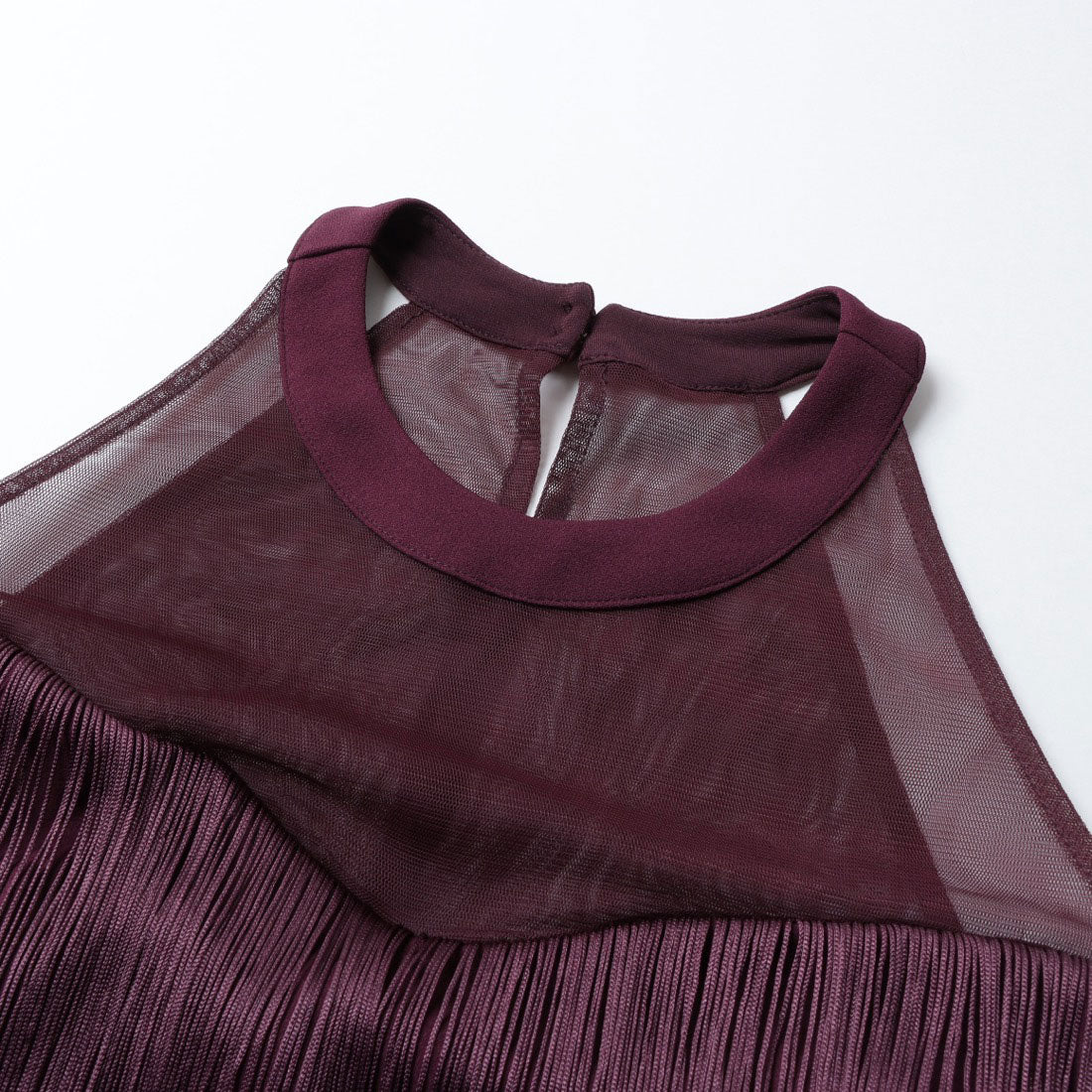 リナシメント RINASCIMENTO パワーネット切替フリンジワンピース （Bordeaux Rosso） Bordeaux Rosso