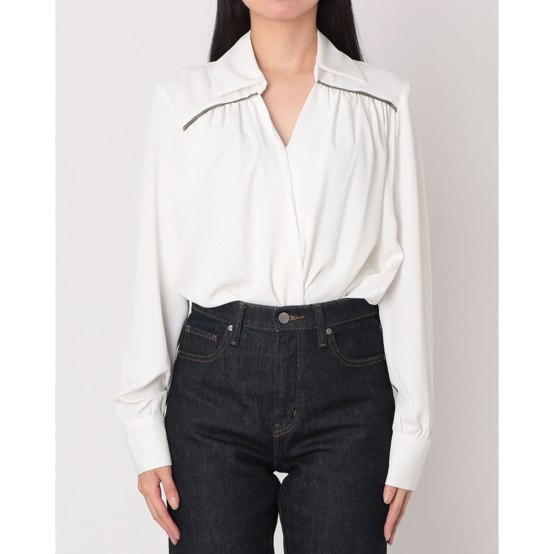 リナシメント RINASCIMENTO タンガ付きカシュクールブラウス （Bianco） Bianco