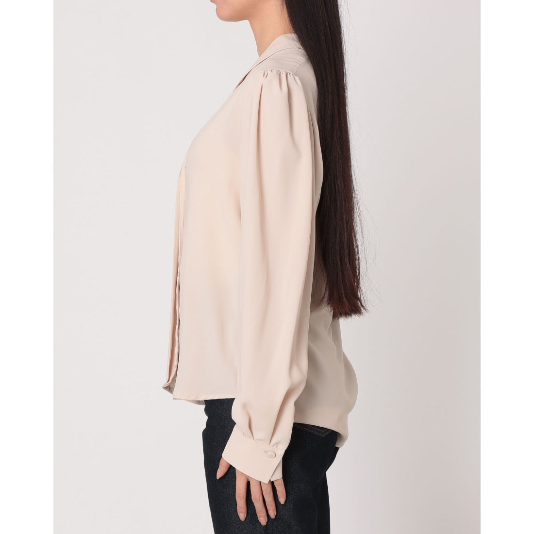 リナシメント RINASCIMENTO 比翼仕立てショールカラーブラウス （Beige） Beige