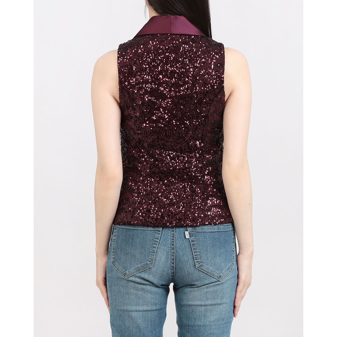 リナシメント RINASCIMENTO スパンコールテーラードベスト （Bordeaux Rosso） Bordeaux Rosso