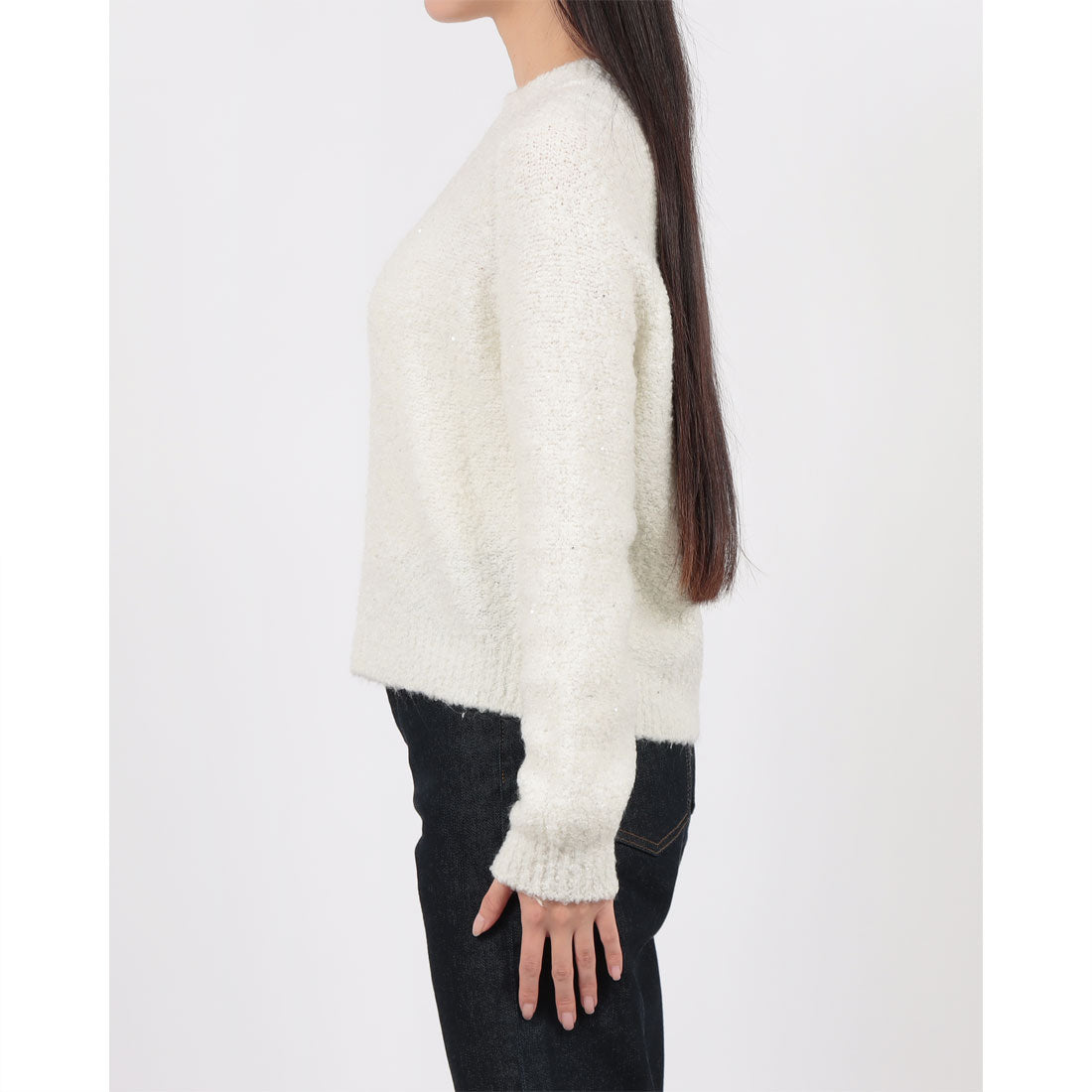 リナシメント RINASCIMENTO スパングルブークレーニットTOPS （Panna Bianco） Panna Bianco