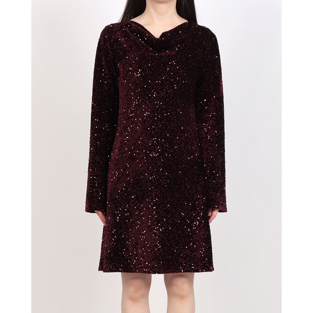 リナシメント RINASCIMENTO ベロアスパンコールフレアOP （Bordeaux Rosso） Bordeaux Rosso