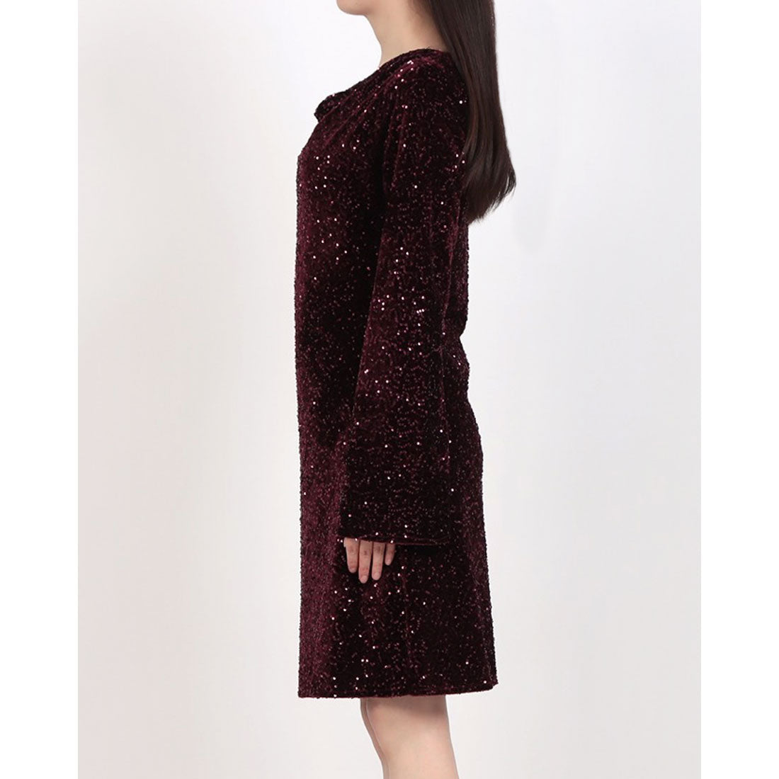 リナシメント RINASCIMENTO ベロアスパンコールフレアOP （Bordeaux Rosso） Bordeaux Rosso