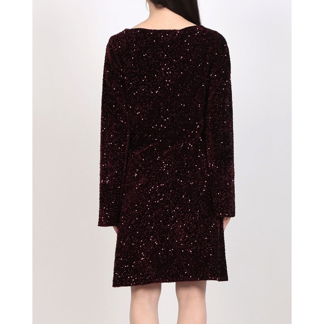 リナシメント RINASCIMENTO ベロアスパンコールフレアOP （Bordeaux Rosso） Bordeaux Rosso