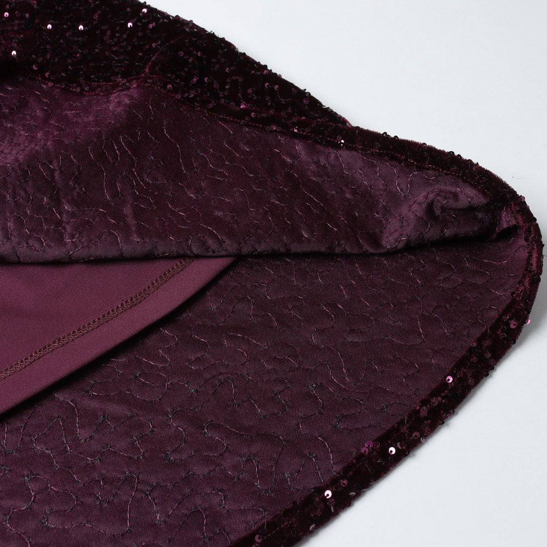 リナシメント RINASCIMENTO ベロアスパンコールフレアOP （Bordeaux Rosso） Bordeaux Rosso