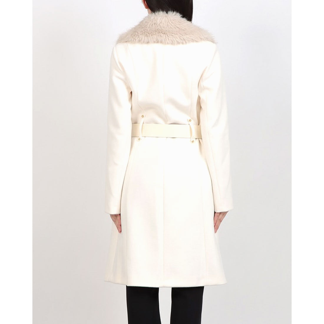 リナシメント RINASCIMENTO 取外しファー襟ベルテッドCOAT （Bianco） Bianco