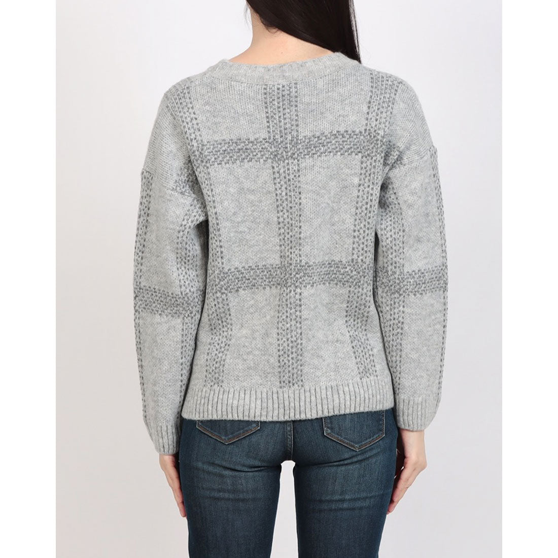 リナシメント RINASCIMENTO ラメチェックニットTOPS （var.Grigio） var.Grigio