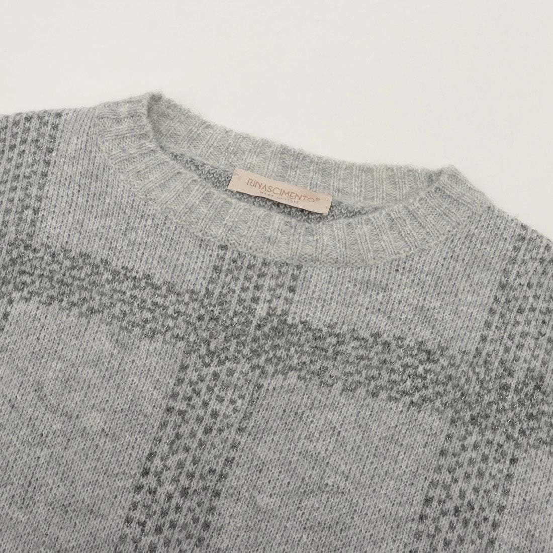 リナシメント RINASCIMENTO ラメチェックニットTOPS （var.Grigio） var.Grigio