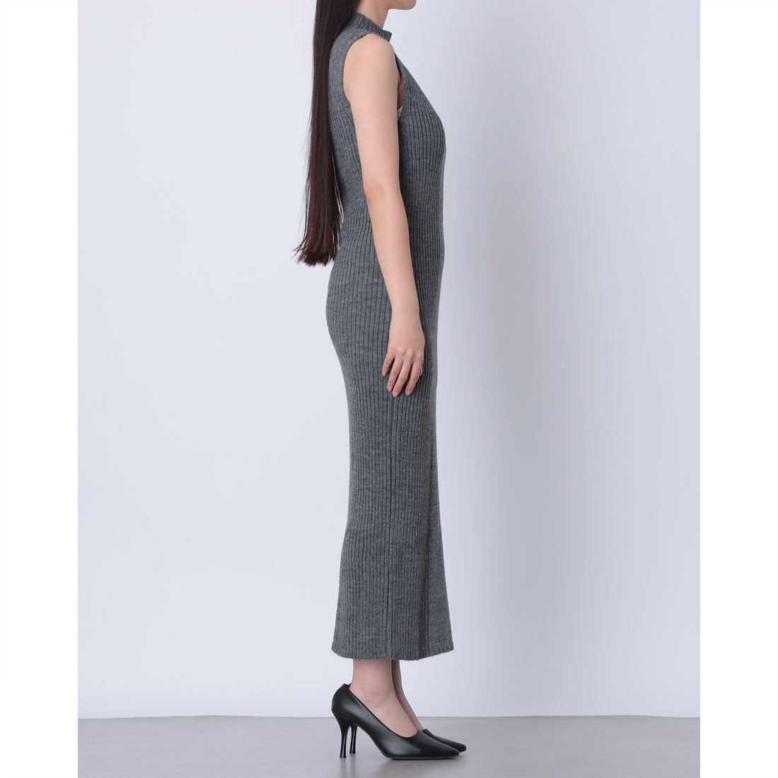 リナシメント RINASCIMENTO リブハイネックノースリニットOP （Grigio Scuro） Grigio Scuro