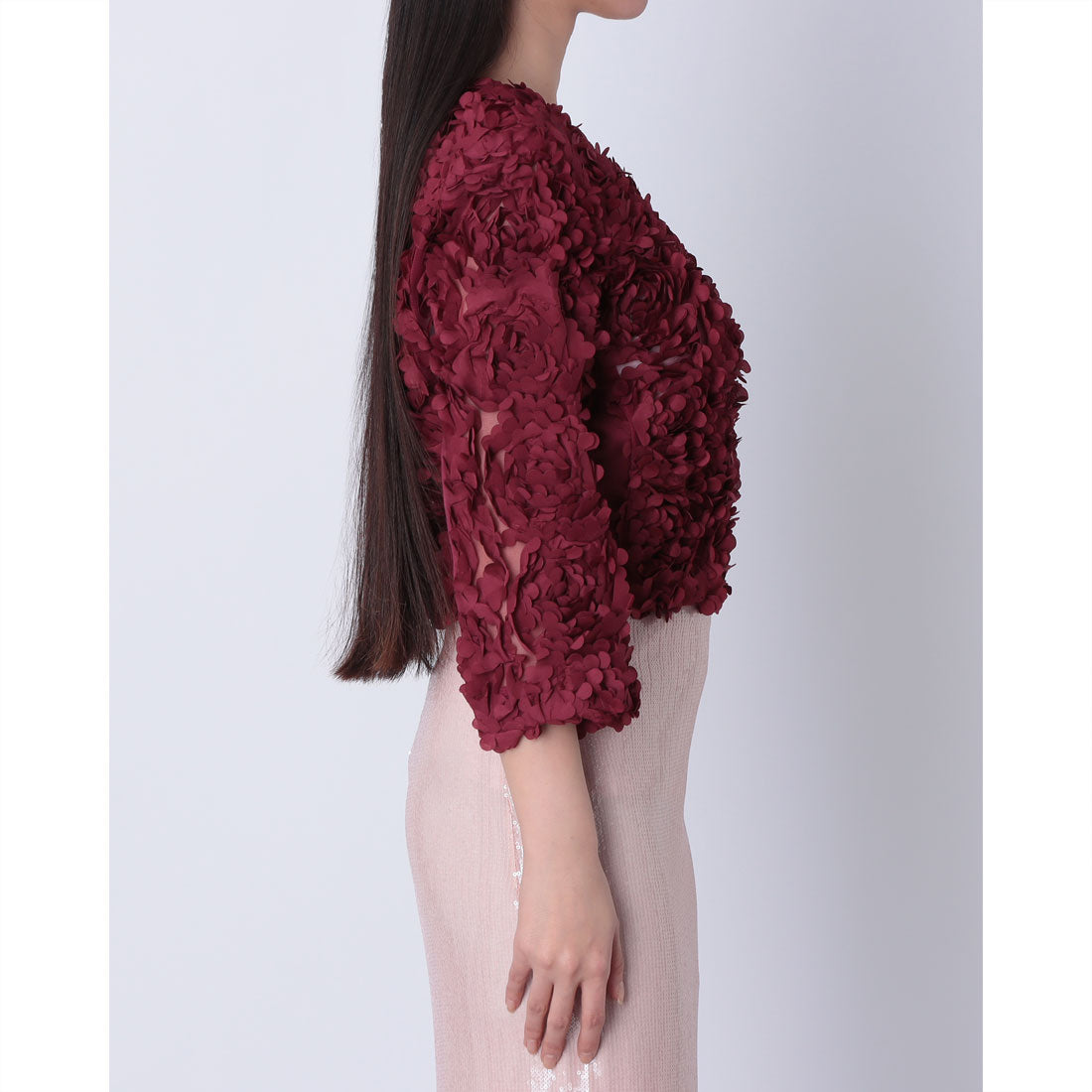 リナシメント RINASCIMENTO 3DフラワーノーカラーJK （Bordeaux Rosso） Bordeaux Rosso
