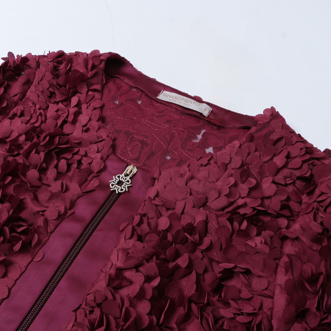 リナシメント RINASCIMENTO 3DフラワーノーカラーJK （Bordeaux Rosso） Bordeaux Rosso