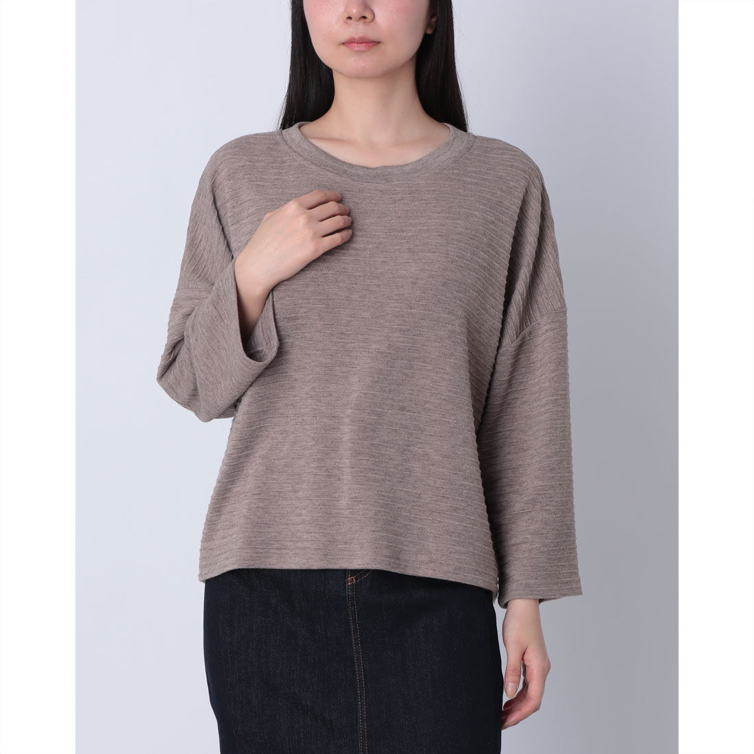 リナシメント RINASCIMENTO 3Dボーダートップス（Tortora marrone） Tortora marrone